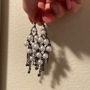 Chained Pearls Drop Earrings